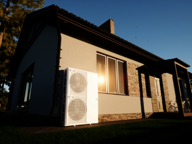 Haus mit Wärmepumpe